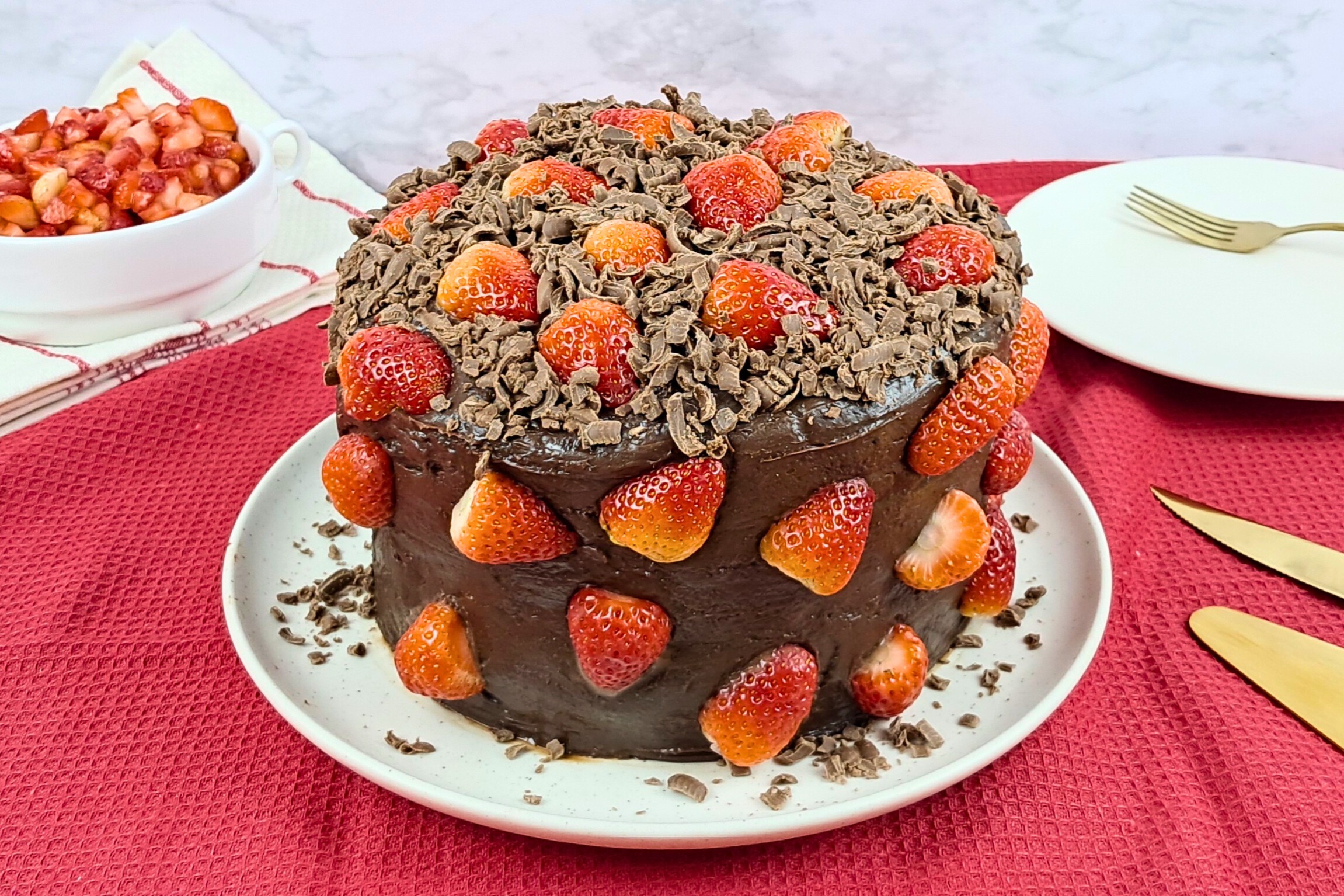 Bolo de Brigadeiro com Morango